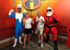 Mr & Mrs Incredible meet up with some characters in costume.